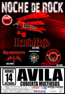 Barón Rojo + Keroseno @ Cubierta Multiusos (Ávila) | Ávila | Castilla y León | España